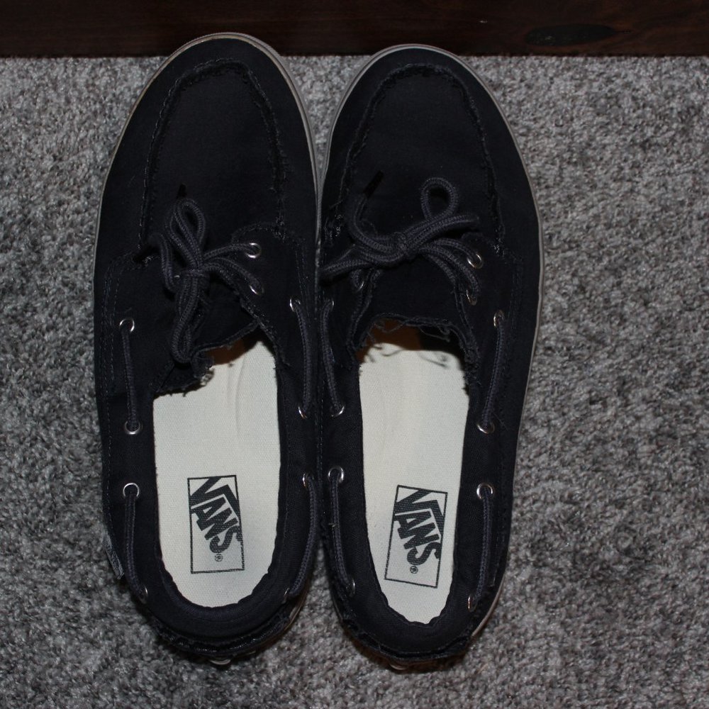 Navy Slip On Tie Vans